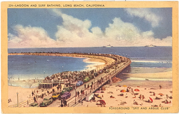 Lagoon and Surf Bathing, Long Beach, CA - Carey's Emporium