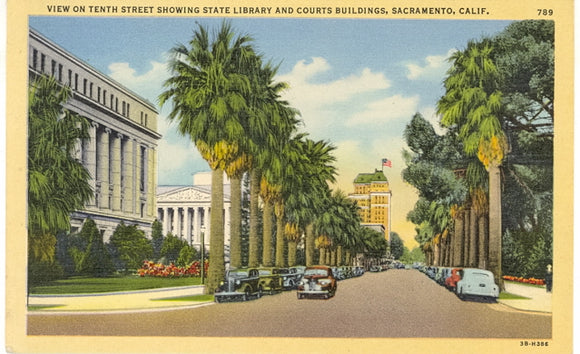 View on Tenth Street, Showing State Library and Courts Buildings, Sacramento, CA - Carey's Emporium