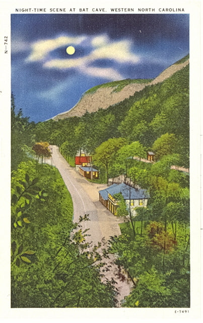 Night-Time Scene at Bat Cave, NC - Carey's Emporium