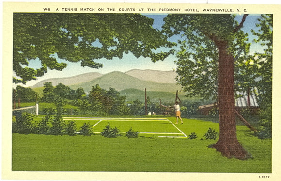 A Tennis Match on the Courts at the Piedmont Hotel, Waynesville, NC - Carey's Emporium