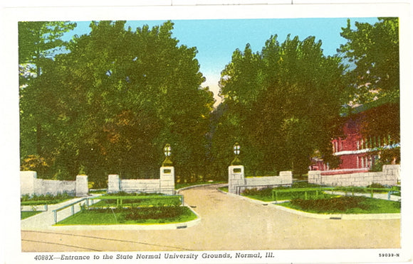 Entrance to the State Normal University Grounds, Normal, IL - Carey's Emporium
