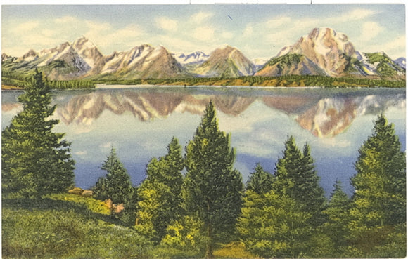 Teton Peaks Reflected in Jackson Lake, Grand Teton National Park - Carey's Emporium