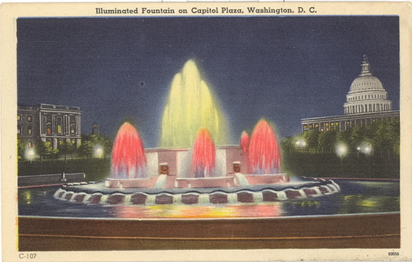 Illuminated Fountain on Capitol Plaza, Washington, DC - Carey's Emporium