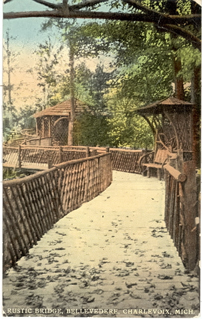Rustic Bridge, Bellevedere, Charlevoix, MI - Carey's Emporium