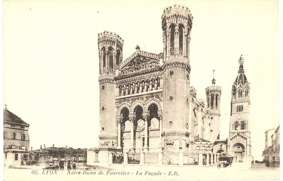 Notre Dame de Fourviere, La Facade, Lyon - Carey's Emporium