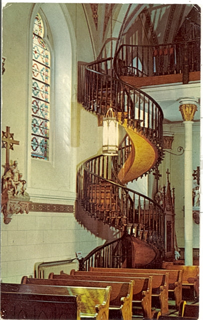 The Famous Stairway, Chapel of Our Lady of Light, Loretto Academy, Santa Fe, NM - Carey's Emporium