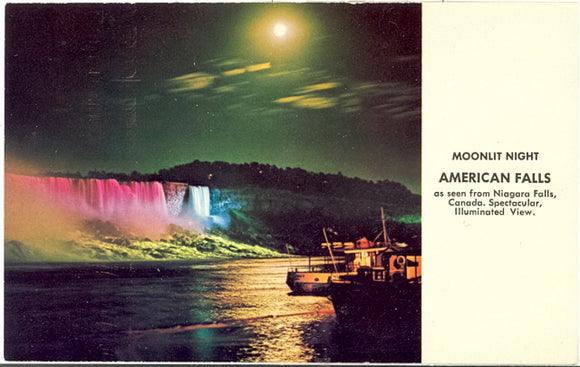Moonlight Night, American Falls as seen from Niagara Falls, Canada - Carey's Emporium