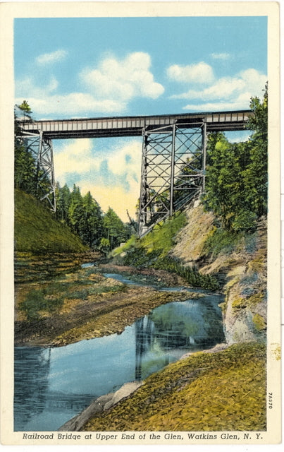 Rainbow Bridge at Upper End of the Glen, Watkins Glen, NY - Carey's Emporium