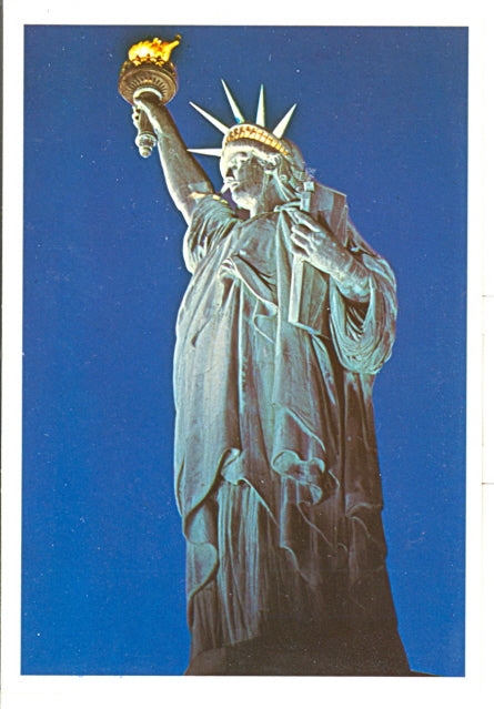 The Statue of Liberty silhouetted against a magnificent night sky in New York Harbor, NY - Carey's Emporium