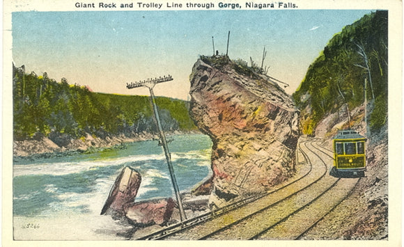 Giant Rock and Trolley Line through Gorge, Niagara Falls, NY - Carey's Emporium