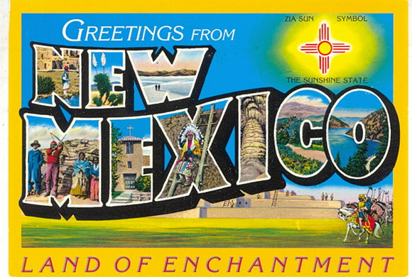 Greetings From New Mexico, Land of Enchantment Large Letter - Carey's Emporium