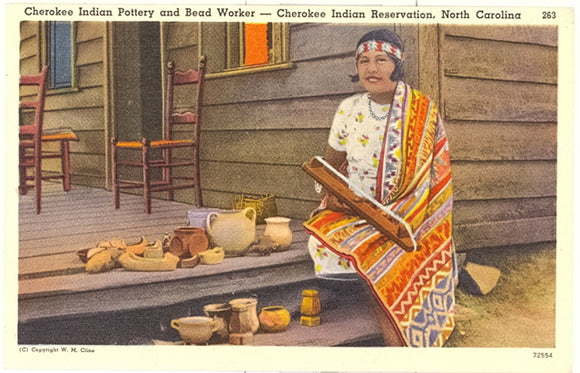 Cherokee Indian Pottery and Bead Worker, Cherokee Indian Reservation, NC - Carey's Emporium