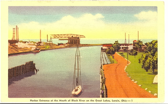 Harbor Entrance at the Mouth of Black River on the Great Lakes, Lorain, OH - Carey's Emporium