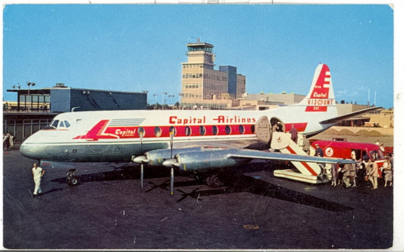 Passenger Loading Area With Administration Building and Operations Tower in Background, Cleveland Hopkins Airport, Cleveland, OH - Carey's Emporium