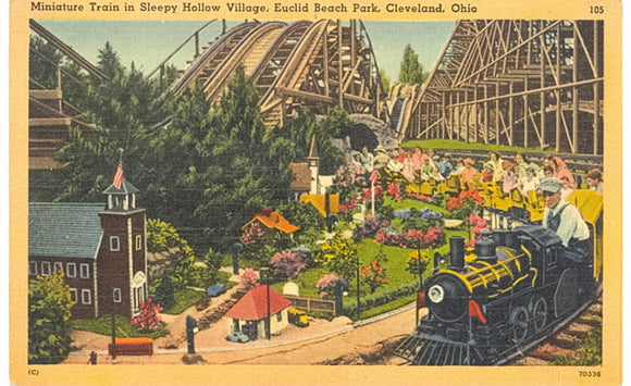 Miniature Train in Sleepy Hollow Village, Euclid Beach Park, Cleveland, OH - Carey's Emporium