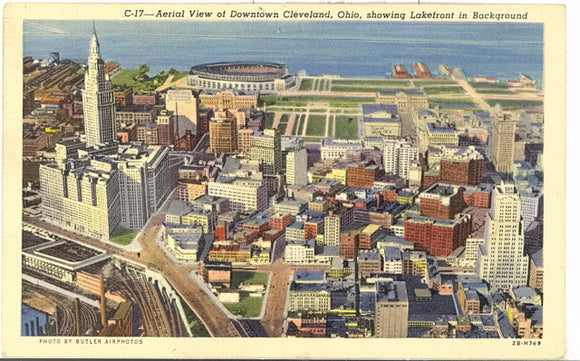 Aerial View of Downtown Cleveland, OH - Carey's Emporium