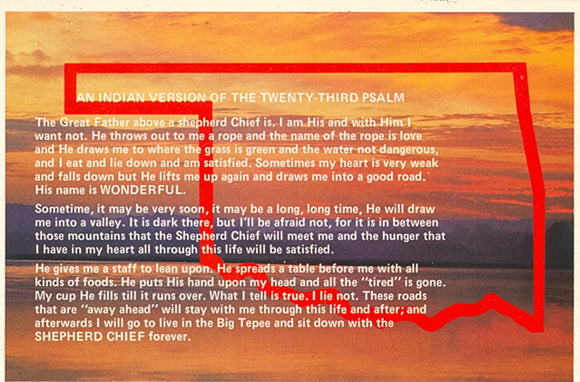 An Indian Version of the Twenty-Third Psalm, Oklahoma - Carey's Emporium