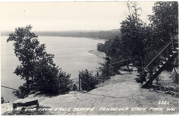Shore Line From Eagle Terrace, Peninsula State Park, WI - Carey's Emporium