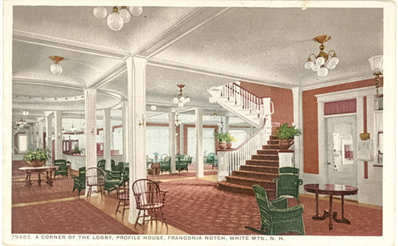 A Corner of the Lobby, Profile House, Franconia Notch, White Mts., NH - Carey's Emporium