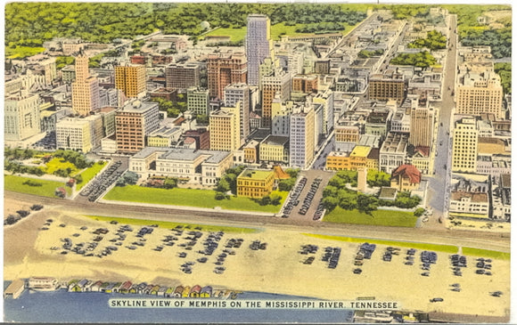 Skyline View of Memphis on the Mississippi River, TN - Carey's Emporium