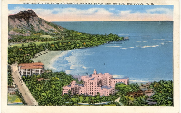 Bird's-Eye View Showing Famous Waikiki Beach and Hotels, Honolulu, T. H. - Carey's Emporium