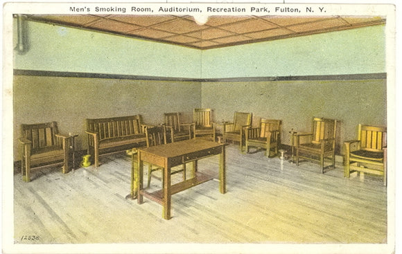 Men's Smoking Room, Auditorium, Recreation Park, Fulton, NY - Carey's Emporium