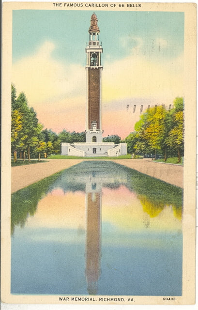 The Famous Carillon of 66 Bells, War Memorial, Richmond, VA - Carey's Emporium