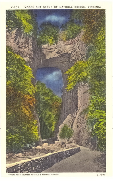 Moonlight Scene of Natural Bridge, VA - Carey's Emporium