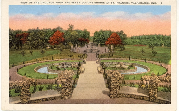 View of the Grounds From the Seven Dolors Shrine at St. Francis, Valparaiso IN - Carey's Emporium