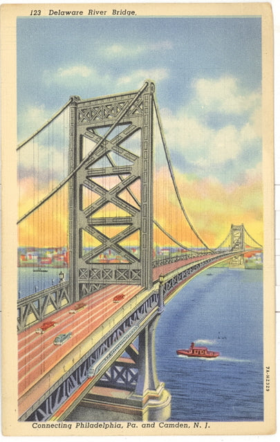 Delaware River Bridge, Connecting Philadelphia, PA and Camden, NJ - Carey's Emporium