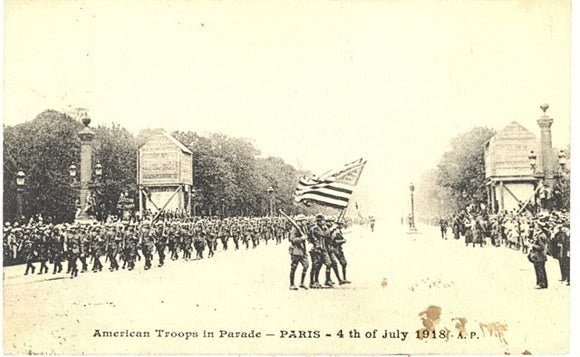 American Troops in Parade, Paris, 4th of July, 1918 - Carey's Emporium