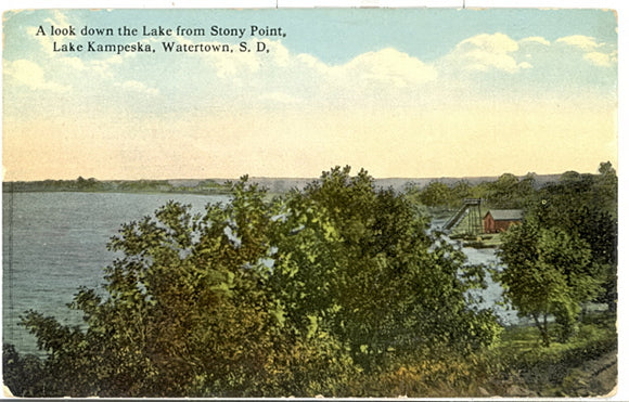 A Look Down the Lake from Stony Point, Lake Kampeska, Watertown, SD - Carey's Emporium