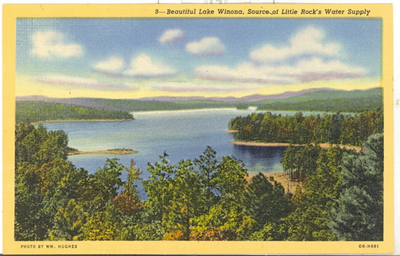 Beautiful Lake Winona, Source of Little Rock's Water Supply, Little Rock, AR - Carey's Emporium