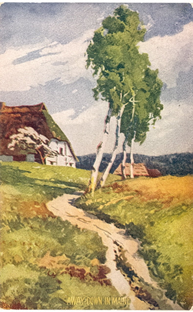 Away Down in Maine Shiller Piano Advertising - Carey's Emporium