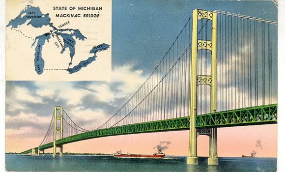 The Mackinac Bridge, State of Michigan - Carey's Emporium