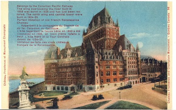 Chateau Frontenac and Champlain Monument, Quebec City - Carey's Emporium