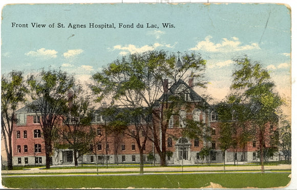Front View of St. Agnes Hospital, Fond du Lac, WI - Carey's Emporium