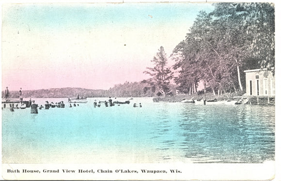 Bath House, Grand View Hotel, Chain O' Lakes, Waupaca, WI - Carey's Emporium
