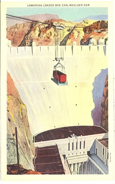 Lowering Loaded Box Car, Boulder Dam, NV - Carey's Emporium