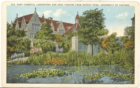 Kent Chemical Laboratory and Kent Theatre from Botany Pond, University of Chicago, IL - Carey's Emporium