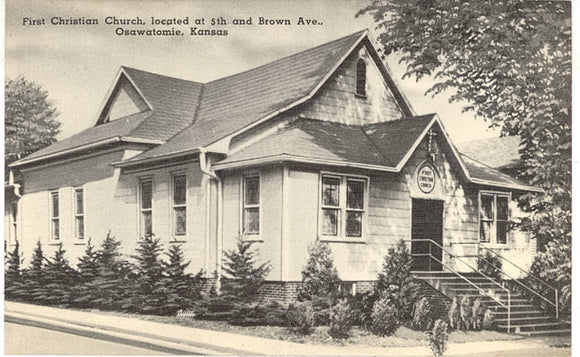 First Christian Church, located at 5th and Brown Ave., Osawatomie, KS - Carey's Emporium