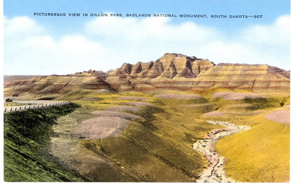 Picturesque View in Dillon Pass, Badlands National Monument, SD - Carey's Emporium