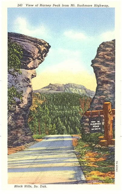 View of Harney Peak from Mt. Rushmore Highway, Black Hills, SD - Carey's Emporium