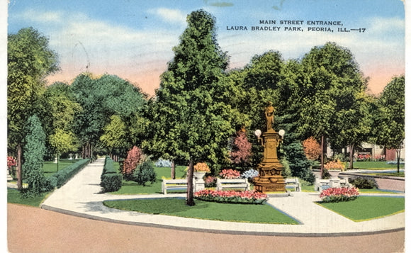 Main Street Entrance, Laura Bradley Park, Peoria, IL - Carey's Emporium