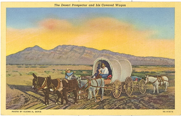 The Desert Prospector and his Covered Wagon - Carey's Emporium