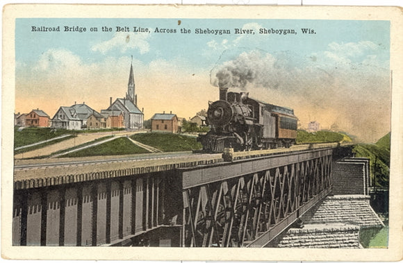 Railroad Bridge on the Belt Line, Across the Sheboygan River, Sheboygan, WI - Carey's Emporium