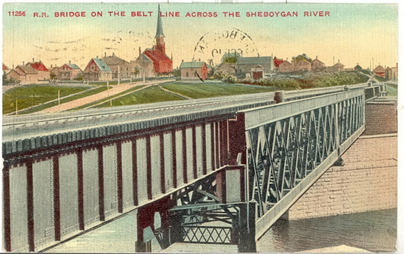 R. R. Bridge on the Belt Line Across the Sheboygan River, Sheboygan, WI - Carey's Emporium