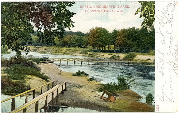 Rustic Bridge, Irvine Park, Chippewa Falls, WI - Carey's Emporium