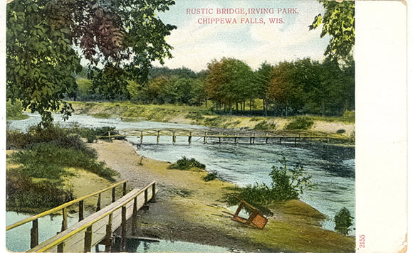 Rustic Bridge, Irvine Park, Chippewa Falls, WI - Carey's Emporium
