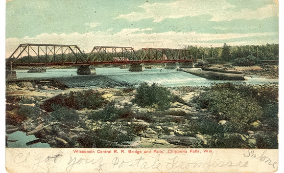 Wisconsin Central R. R. Bridge and Falls, Chippewa Falls, WI - Carey's Emporium